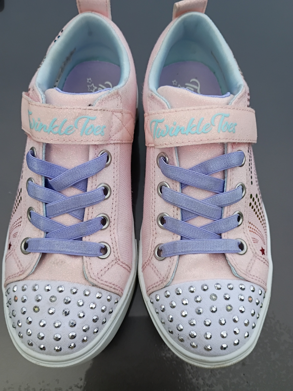 Girls Pink and Purple Light-Up Sneakers